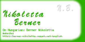 nikoletta berner business card